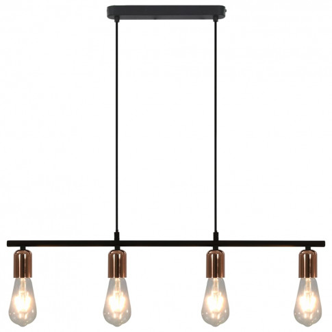 Czarna lampa wisząca w stylu loftowym EX815-Morva nad stół