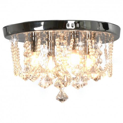 Srebrna lampa sufitowa z kryształkami EX165-Nevra
