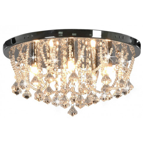 Srebrna lampa sufitowa z kryształkami EX811-Glamis