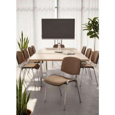 Fotografia Krzesło konferencyjne biurowe Erni 3X - beżowe z kategorii Pracownia i biuro