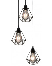 Czarna druciana lampa wisząca w stylu loftowym - EX820-Tevis w sklepie Edinos.pl