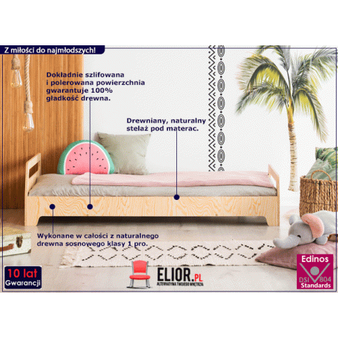 Łóżko dziecięce z litego drewna sosnowego Mailo 9X