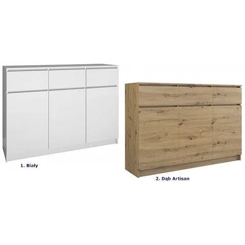 Komoda Valia w dwóch modnych kolorach: biały i dąb artisan