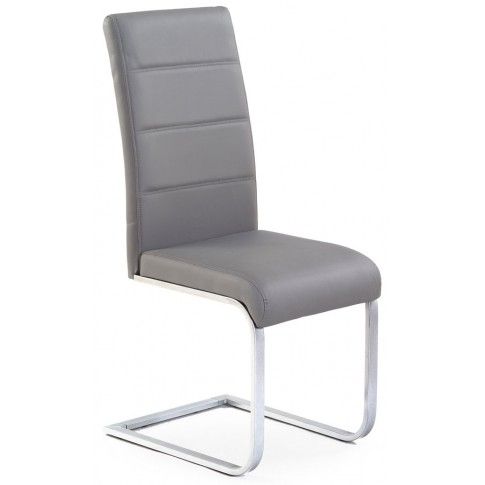 Zdjęcie produktu Tapicerowane krzesło na płozach Nivor - popielate.