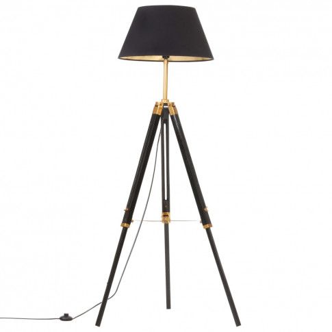 Czarno-złota lampa podłogowa z regulacją wysokości EX199-Nostra