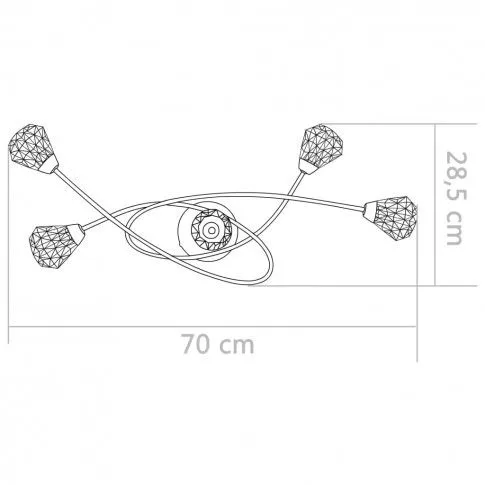 Wymiary lampy sufitowej EX202-Telva