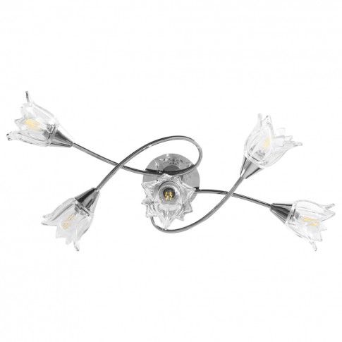 Srebrna lampa sufitowa EX214-Vessa z kwiatowymi kloszami