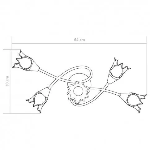 Rysunek techniczny lampy sufitowej EX214-Vessa