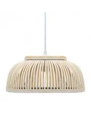 Biała lampa wisząca z drewna wierzbowego - EX219-Ablo w sklepie Edinos.pl