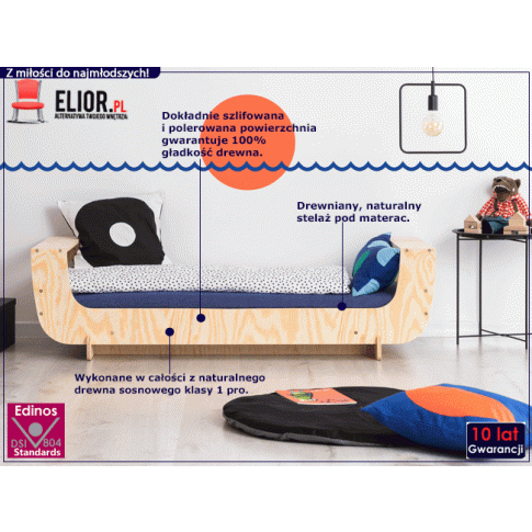 Drewniane łóżko do pokoju dziecięcego Mailo 10X