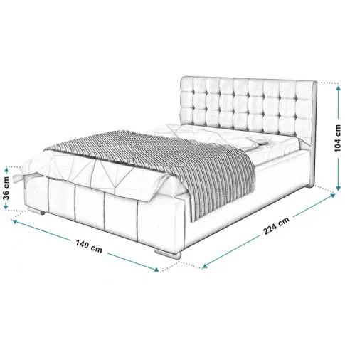 wymiary tapicerowanego łóżka Elder 120x200