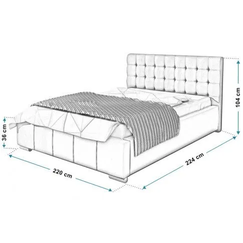 wymiary tapicerowanego łóżka Elder 200x200