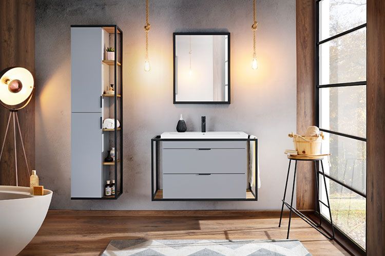 Zestaw industrialnych mebli łazienkowych Alban 