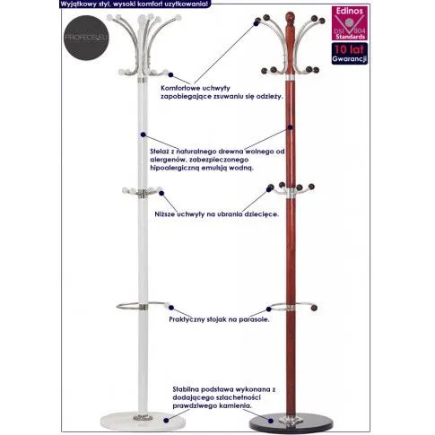 Fotografia Drewniany wieszak stojący Nepres - cherry z kategorii Meble na ubrania