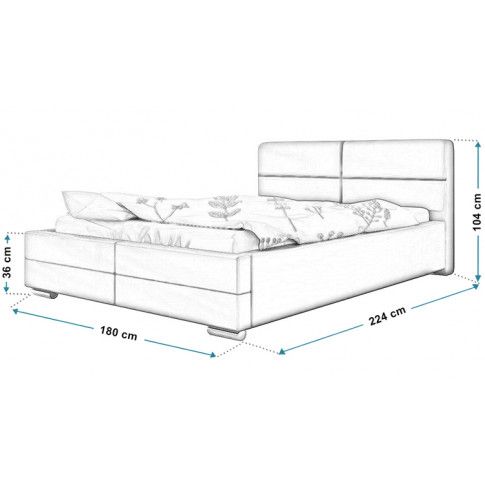 Wymiary tapicerowanego łóżka 160x200 Oliban