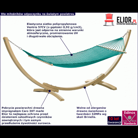 Zielony hamak ogrodowy Amir 2X