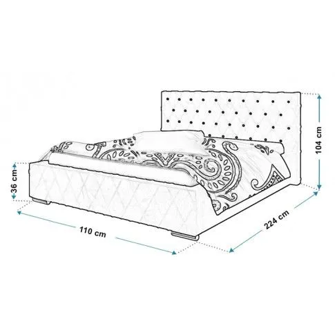 Wymiary pikowanego łóżka 90x200 Loban