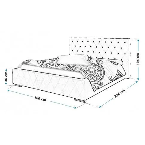 Wymiary pikowanego łóżka 140x200 Loban