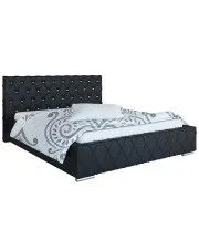 Pikowane łóżko z zagłówkiem glamour 160x200 Loban 2X - 36 kolorów w sklepie Edinos.pl