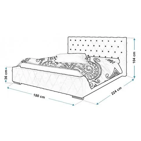 Wymiary pikowanego łóżka 160x200 Loban