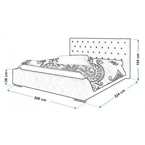 Wymiary pikowanego łóżka 180x200 Loban