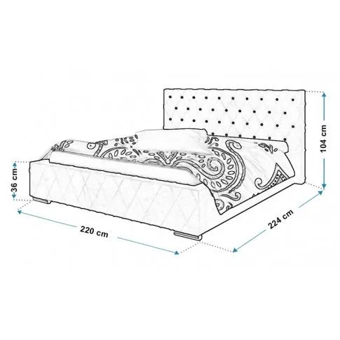 Wymiary pikowanego łóżka 200x200 Loban