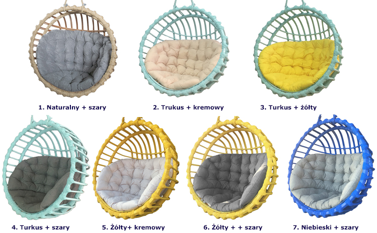 Kolorystyka okrągłego fotela wiszącego Petro 2X