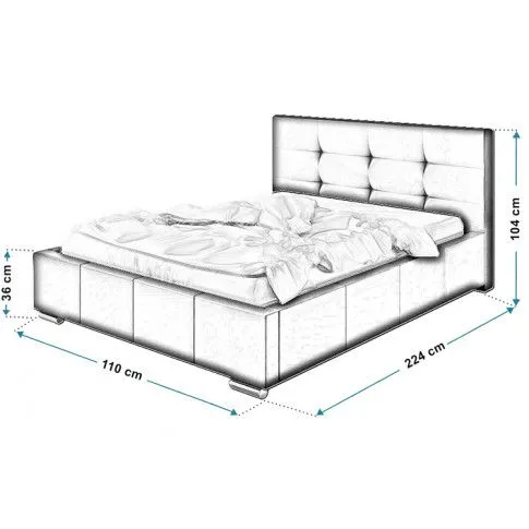 Wymiary tapicerowanego łóżka 90x200 Keren