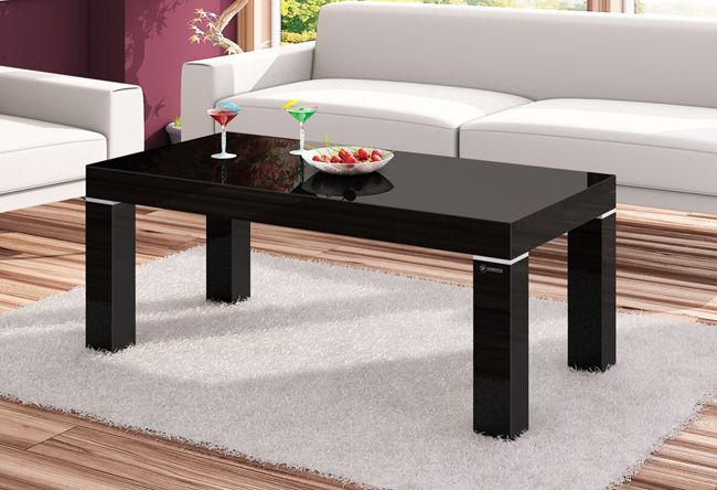 Czarna ława do salonu Zanari 7X - elegancka