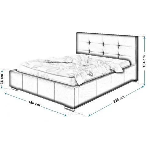 Wymiary tapicerowanego łóżka 160x200 Keren