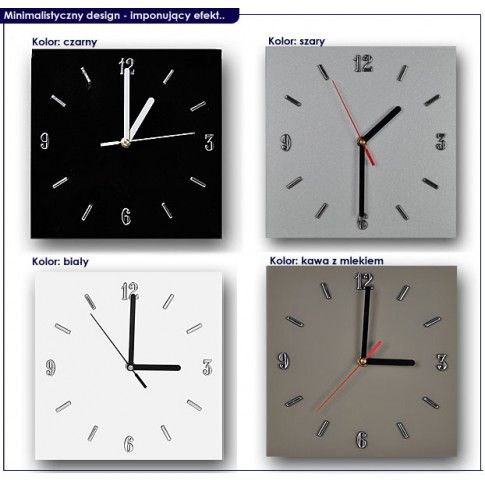 Zdjęcie szklany duży zegar ścienny Liptos, kolor ecru - sklep Edinos.pl
