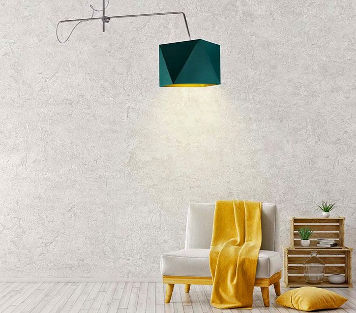 Lampa wisząca EX251-Torla z regulacją stelaża góra-dół i geometrycznym abażurem