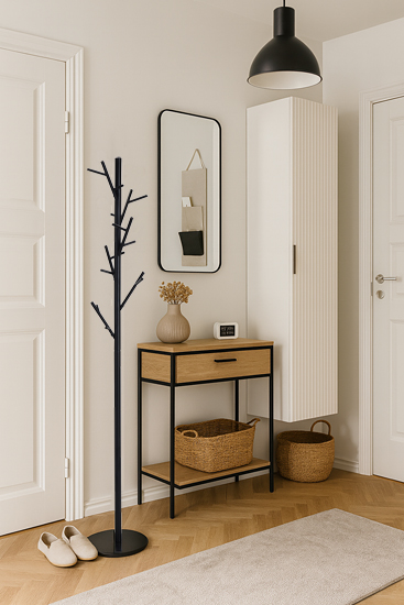 czarny stojacy wieszak na ubrania Uzet