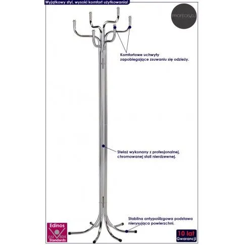 Fotografia Podłogowy wieszak stojący Inderio 4X z kategorii Meble na ubrania