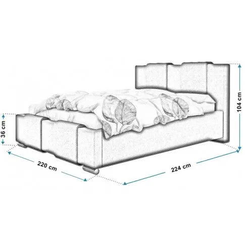 Wymiary tapicerowanego łóżka 200x200 Lamar