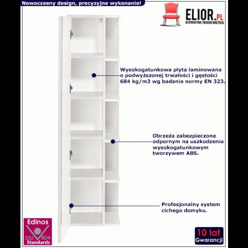 Podwieszany słupek łazienkowy Malta 2X Biały