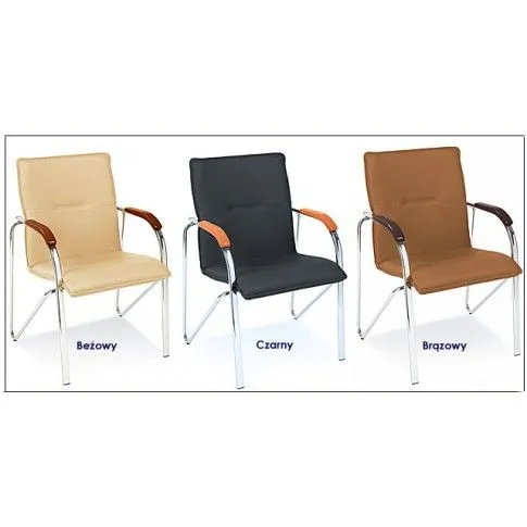 Zdjęcie krzesło biurowe konferencyjne Jansa brązowe | Edinos.pl