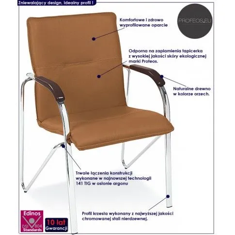 Fotografia Krzesło biurowe Jansa - brązowe z kategorii Pracownia i biuro