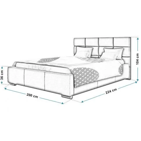 Wymiary tapicerowanego łóżka 180x200 Campino