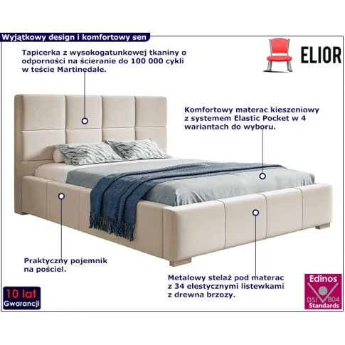 Tapicerowane łóżko 200x200 Campino 3X