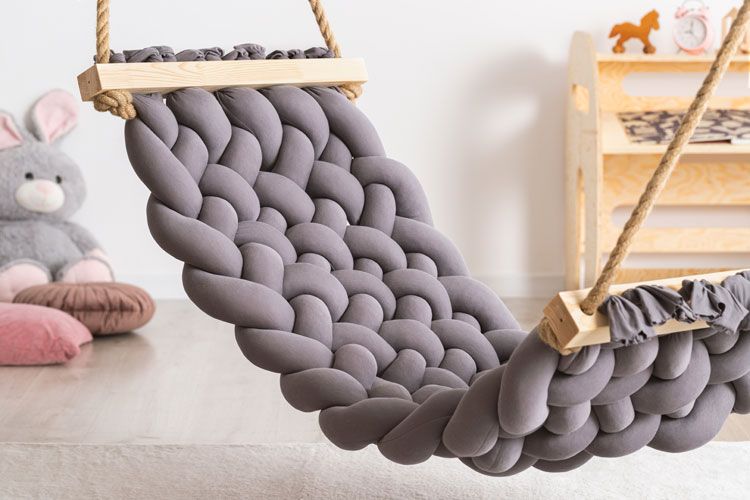 Miękki hamak dziecięcy Hiroki ciemnoszary