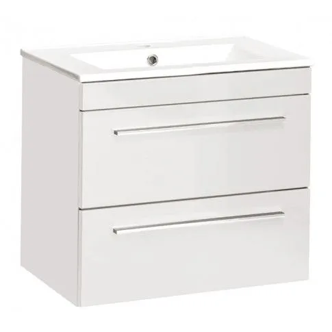 Wisząca szafka łazienkowa pod umywalkę Malaga 4X Biały połysk