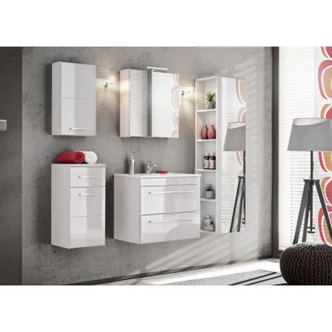 Komplet nowoczesnych szafek łazienkowych Malaga Biały