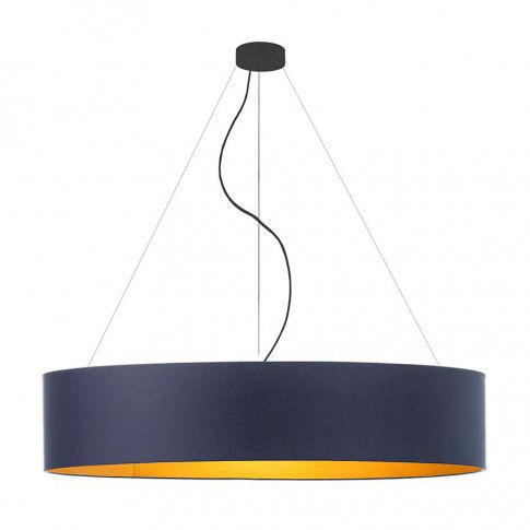 Lampa wisząca EX322-Portix z dużym, okrągłym abażurem w stylu glamour