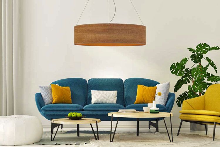 Regulowana lampa wisząca F444-Moreli z okrągłym abażurem
