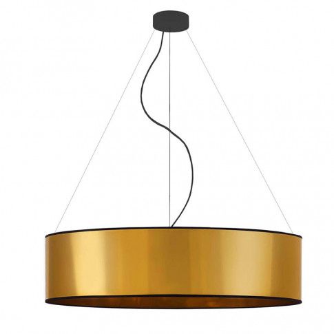 Złota lampa wisząca EX325-Portona z dużym abażurem w stylu glamour