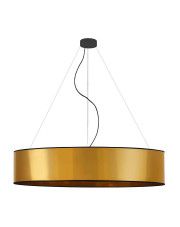 Złota lampa wisząca z okrągłym abażurem 100 cm - EX326-Portona w sklepie Edinos.pl
