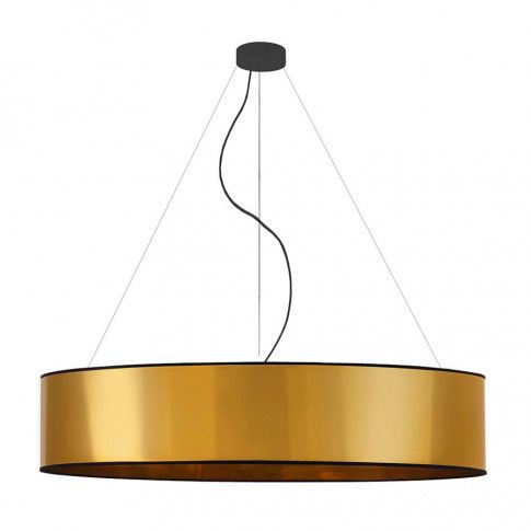 Złota lampa wisząca z okrągłym abażurem EX326-Portona