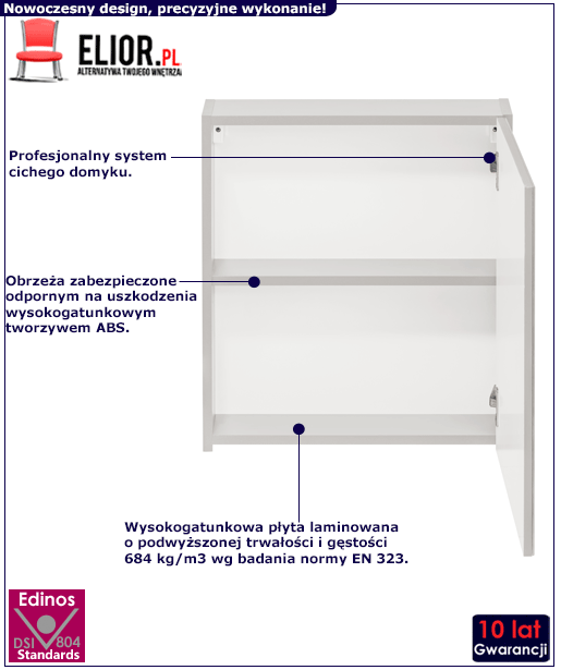 Wisząca szafka lazienkowa z lustrem Dora 6X Biały
