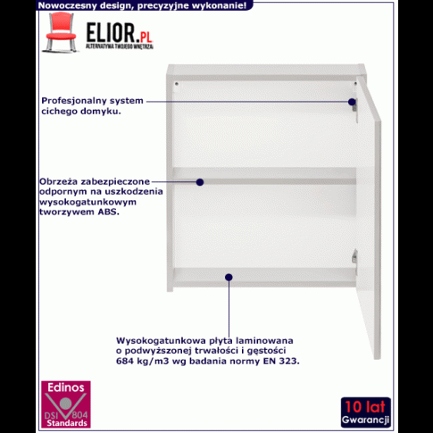 Biała wisząca szafka z lusterkiem Malaga 6X Biały